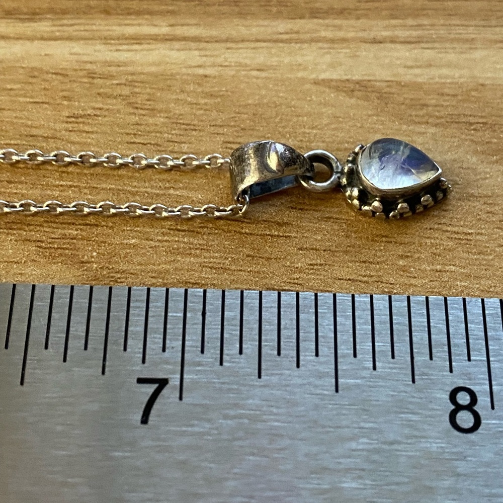 Beautiful vintage moonstone necklace marked 925 Sterling silver - Picture 4 of 9